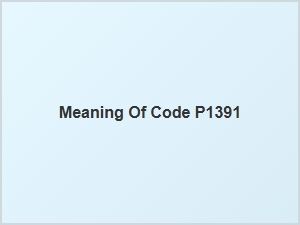 Meaning of Code P1391 Symptom Causes